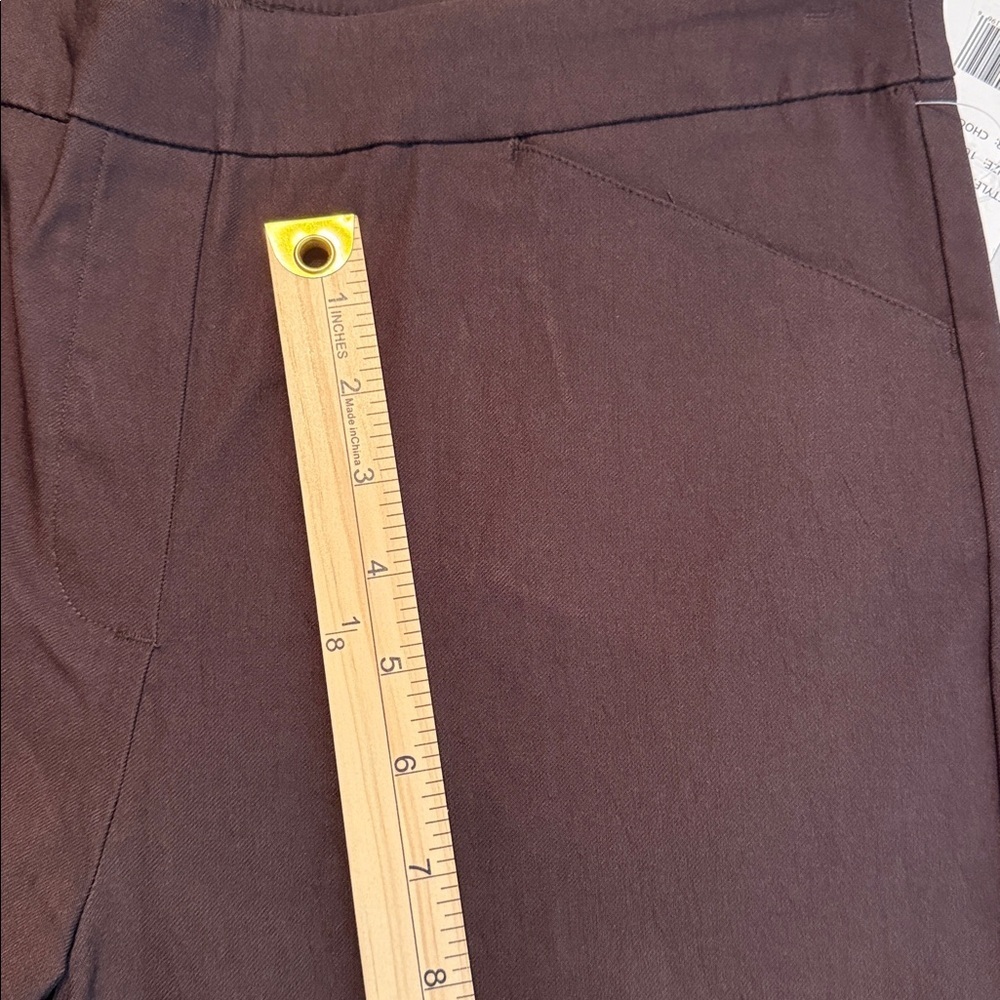 Zac and Rachel NEW Chocolate Brown Pull-On Slim Ankle Pants Size 10 - Picture 8 of 8